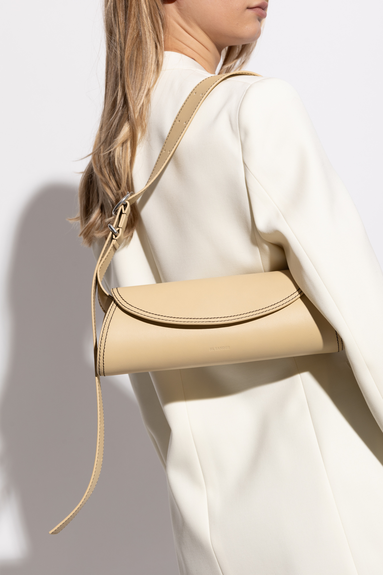 【Jil Sander】Mini Canolo Shoulder Bag Eggshell Jil Sander Cannolo Mini Flap Shoulder Bag - Eggshell - 20
